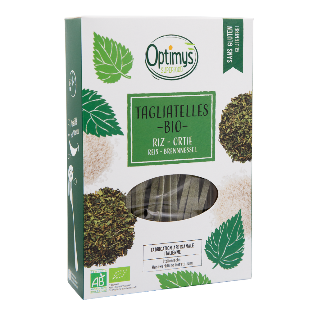 OPTIMYS - Tagliatelles Riz Orties Bio sans gluten 
