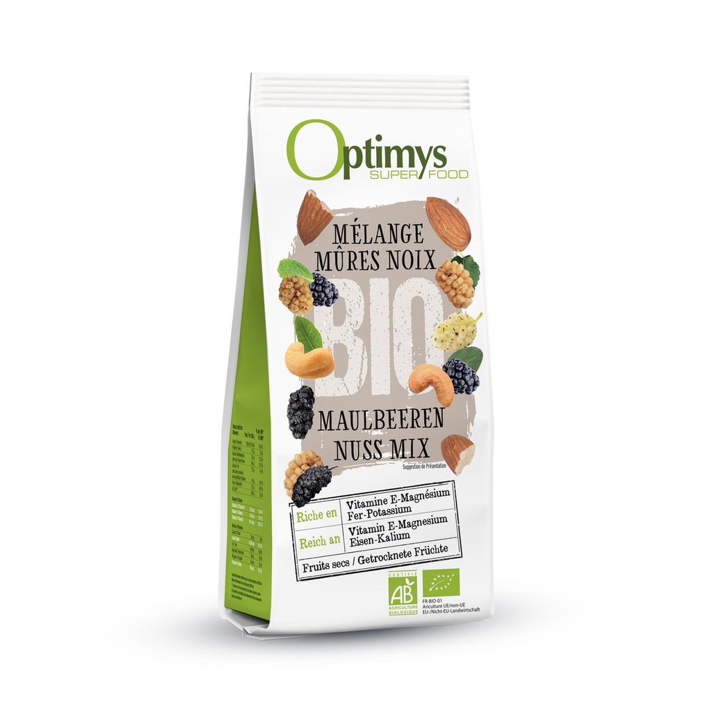 OPTIMYS - Mélange de noix - mûres bio 200g