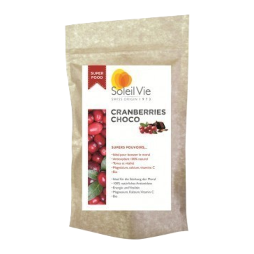[806] Soleil Vie - Cranberries enrobées au chocolat Bio 110gr 